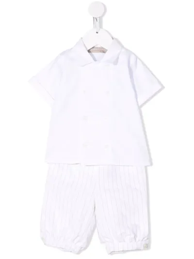 La Stupenderia Babies' Colour-block Two-piece Set In White