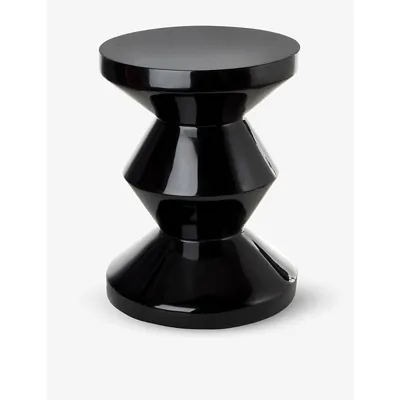 Pols Potten Zig Zag Lacquered Stool In Black