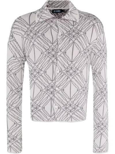 Av Vattev Sci-fi Cable Knit Shirt In Grey