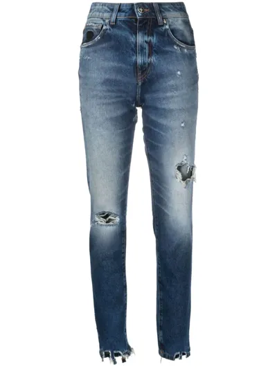 John Richmond Logo-patch Skinny Jeans In Blue