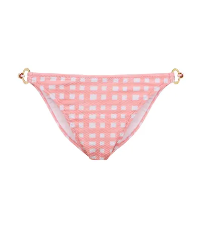 Heidi Klein Madagascar Checked Bikini Bottoms In Pink