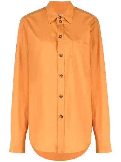 Nanushka Long-sleeve Button-fastening Shirt In Orange