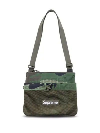 Supreme Logo-patch Crossbody Bag In Green