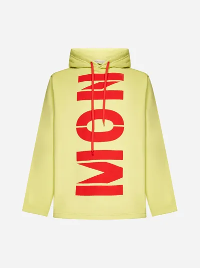 Moncler Graphic-print Cotton-jersey Hoody In Green