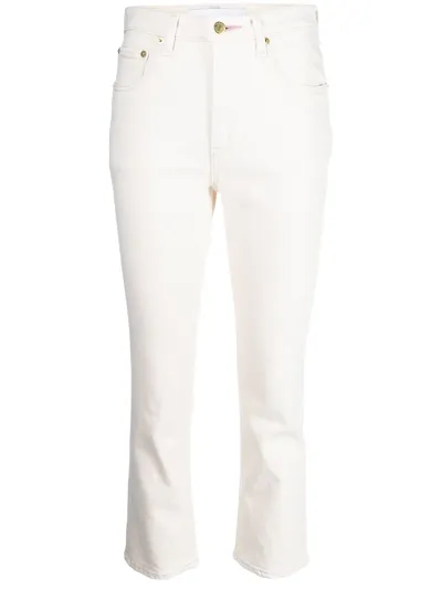 Tu Es Mon Tresor The Emerald High-rise Straight-leg Jeans In White