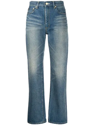 Tu Es Mon Tresor + Net Sustain The Lapis Lazuli High-rise Straight-leg Organic Jeans In Blue