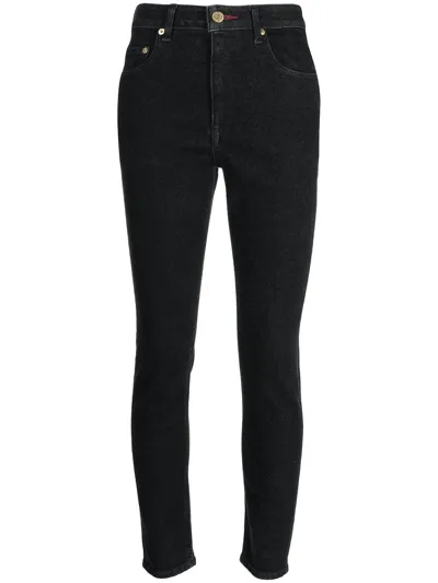 Tu Es Mon Tresor The Ruby Mid-rise Skinny Fit Jeans In Black