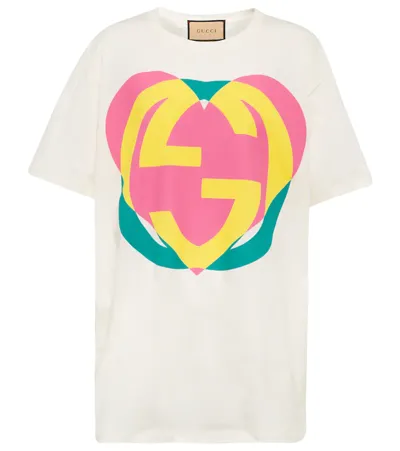 Gucci Printed Oversize Cotton Jersey T-shirt In Sunlight