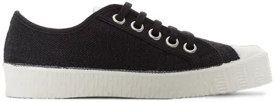 Spalwart Black Linen Special Low Sneakers