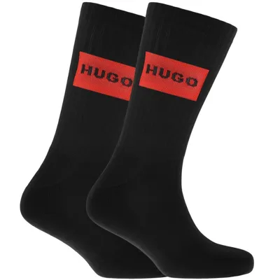 Hugo 2 Pack Logo Socks Black