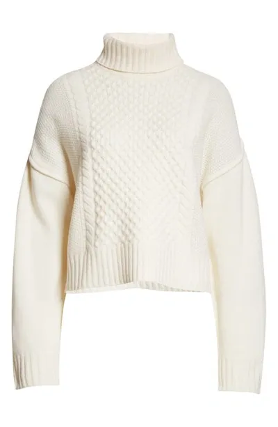 Atm Anthony Thomas Melillo Turtleneck Wool Sweater In Alabaster