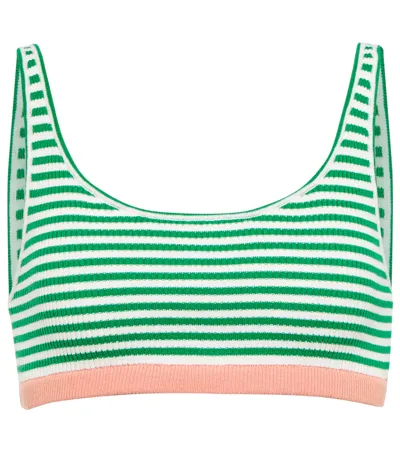 The Upside Tropez Rory Cotton-blend Sports Bra In Green