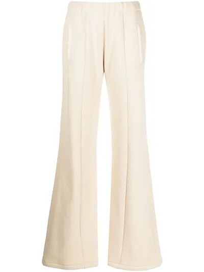 Amiri Paneled Cotton-jersey Wide-leg Track-pants In Neutral