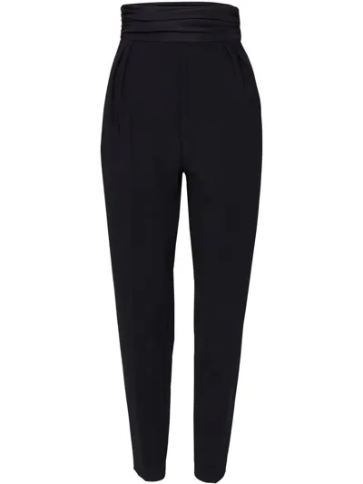 Carolina Herrera High Waisted Cummerbund Peg Pant In Black