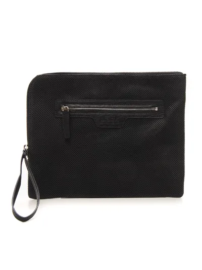 The Jack Leathers Samsara Pochette In Leather Black  Man