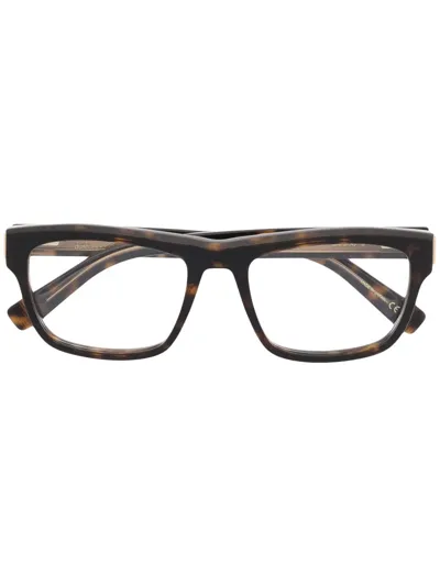 Dunhill Tortoiseshell-effect Square-frame Glasses In Braun