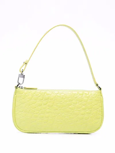 By Far Rachel Croc-embossed Shoulder Bag In Yellow