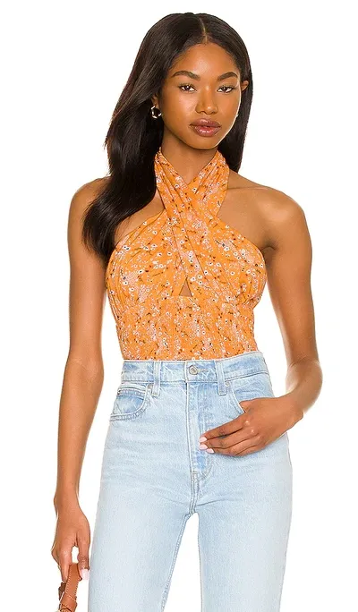 Line & Dot Christy Halter Top In Orange