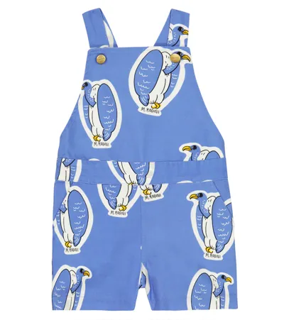 Mini Rodini Kids' Printed Cotton Overalls In Blue