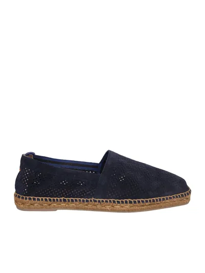 Castaã±er Pablo Perforated Suede Espadrilles In Blue