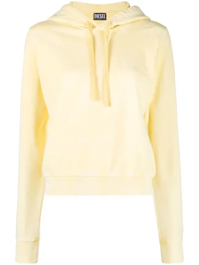 Diesel Marl Effect Cotton Hoodie In Yellow