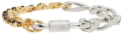 In Gold We Trust Paris Silver & Gold Crystal Figaro Bracelet