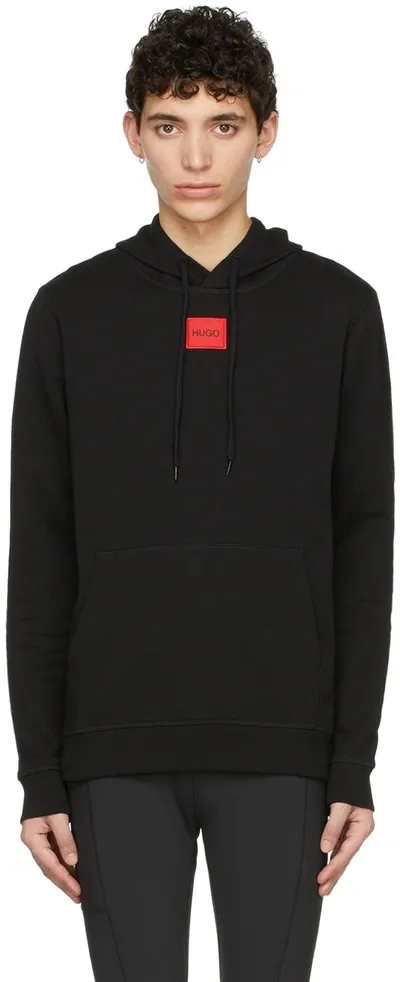 Hugo Black Cotton Hoodie