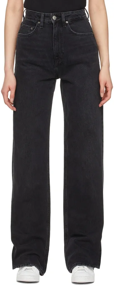 Ksubi Playback High Waist Split Hem Straight Leg Jeans In Black