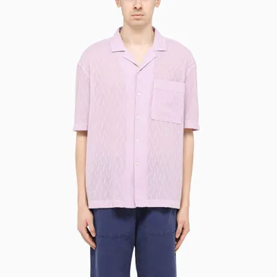 President's Lilac Short Sleeves Shirt In Purple,black