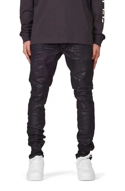 Purple Men's P001 Black Resin Skinny Jeans In Blk Beauty