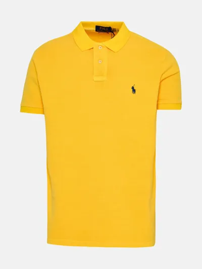 Polo Ralph Lauren Yellow Cotton Piquet Polo Shirt With Logo