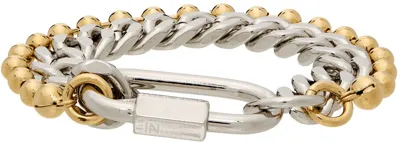 In Gold We Trust Paris Silver & Gold Curb Ball Chain Bracelet