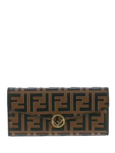 Fendi Baguette Continental Wallet In Brown