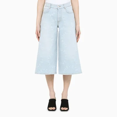 Stella Mccartney Logo-print Cropped Jeans In Light Blue