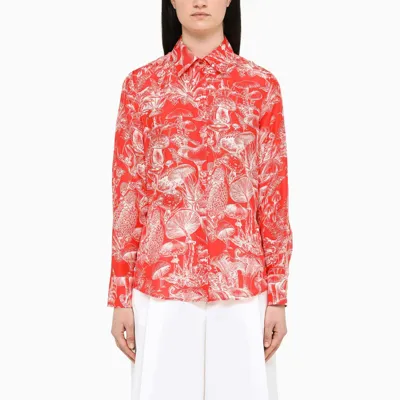 Stella Mccartney Red Printed Silk Shirt