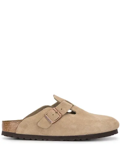 Birkenstock Boston Soft Footbed Suede Clog In Neutrals