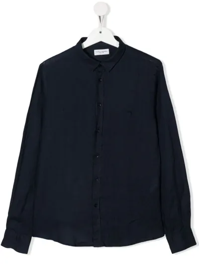 Paolo Pecora Teen Long-sleeved Button-up Shirt In Blu