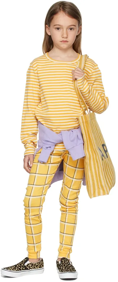 Mini Rodini Kids Yellow Check Leggings