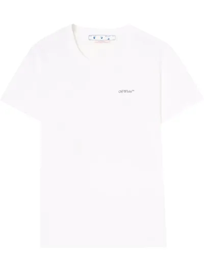 Off-white Floral-arrows Cotton T-shirt In White