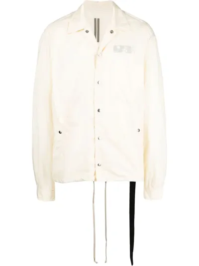 Rick Owens Drkshdw Chest Logo-print Shirt Jacket In Neutrals