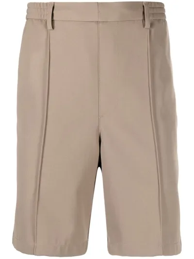 Ami Alexandre Mattiussi Elasticated Waistband Bermuda Shorts In Neutrals