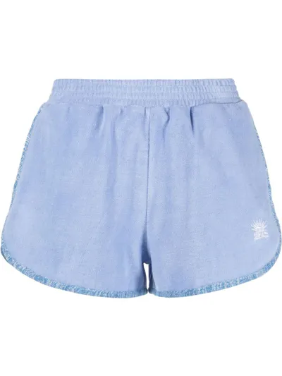 Stella Mccartney Light Blue Logo-embroidery Shorts