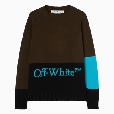 Off-white Color-block Logoed Sweater In Green