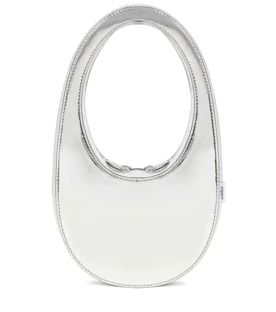 Coperni Swipe Mini Leather Shoulder Bag In White