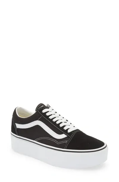 Vans Old Skool Platform Sneakers In Black And White