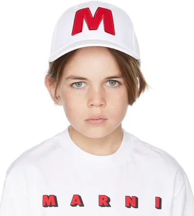 Marni Kids' Embroidered-logo Baseball Cap In White