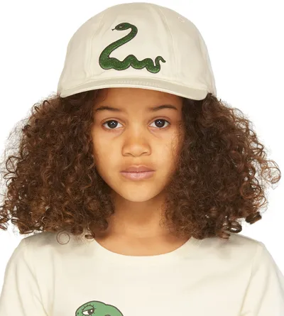 Mini Rodini Kids' Embroidered-snake Baseball Cap In White