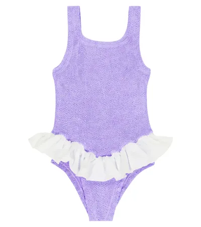 Hunza G Kids' Denise Swimsuit In Lilac