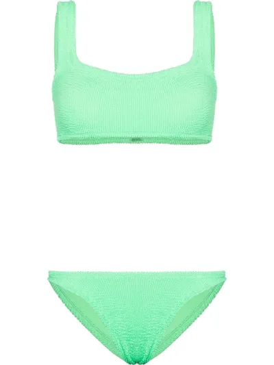 Hunza G Xandra Crinkle Bikini Set In Green