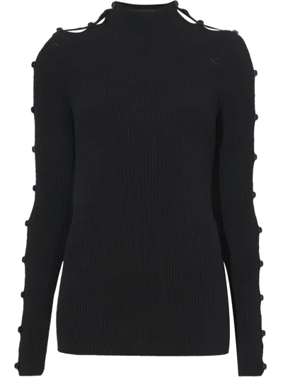 Proenza Schouler Micro-rib Button-embellished Jumper In Black